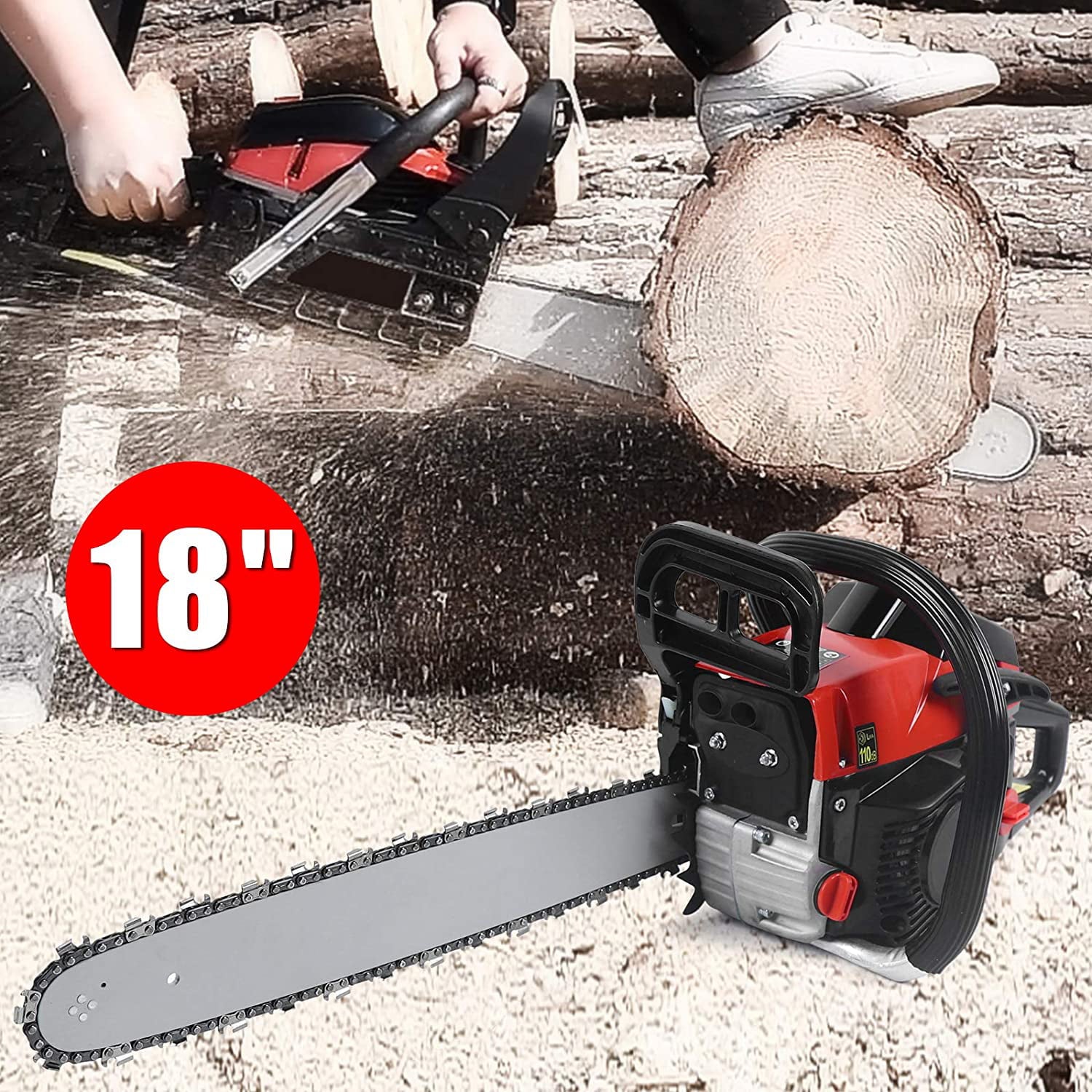 TFCFL 58 CC Gas Chainsaw Gas Powered Wood Cutting Engine Chain Saw Cutting Tool NEW