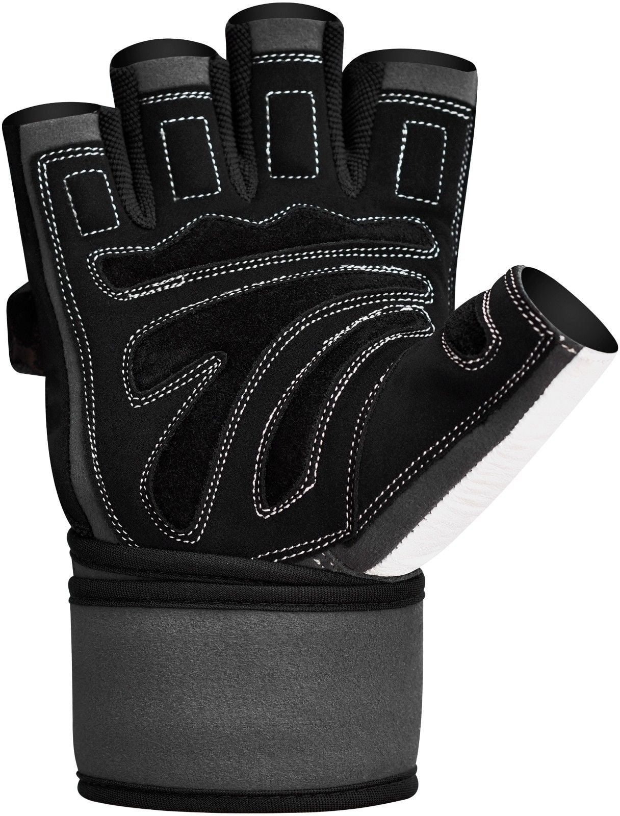 RDX Weight Lifting Gloves, White/Black, Medium