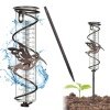 Outdoor Rain Gauge, 7in Glass Rain Gauge with Clear Scale, Detachable Rain Gauge with Metal Stake, Hummingbird Spiral Rain Gauge, Decorative for Garden Yard Lawn Patio Pathway Landscape