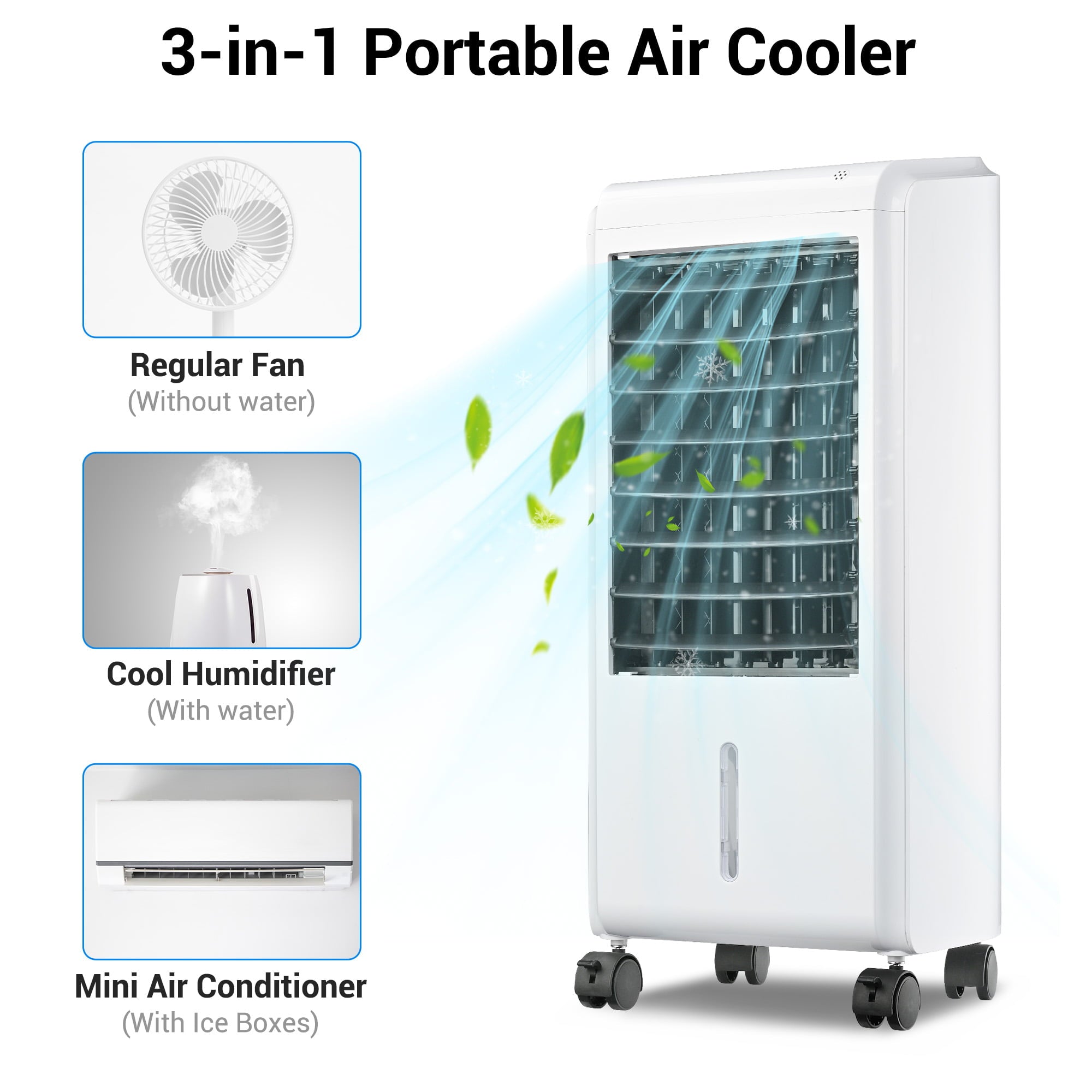 Yescom 3-in-1 Portable Evaporative Air Cooler 110V Fan w/ Humidifier & Remote Control for Bedroom RV