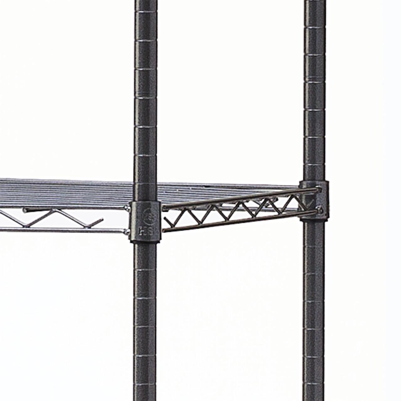 HSS 4 Tier Wire Shelf Unit, Black Anthracite, 18