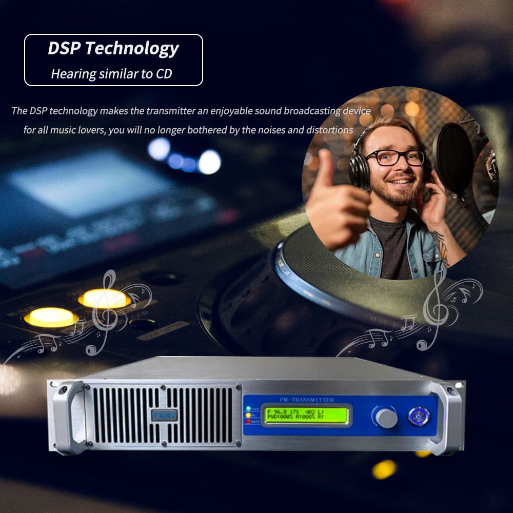 1000W Radio Station FM Church Transmitter, YXHT 1KW Long Range FM Transmitter