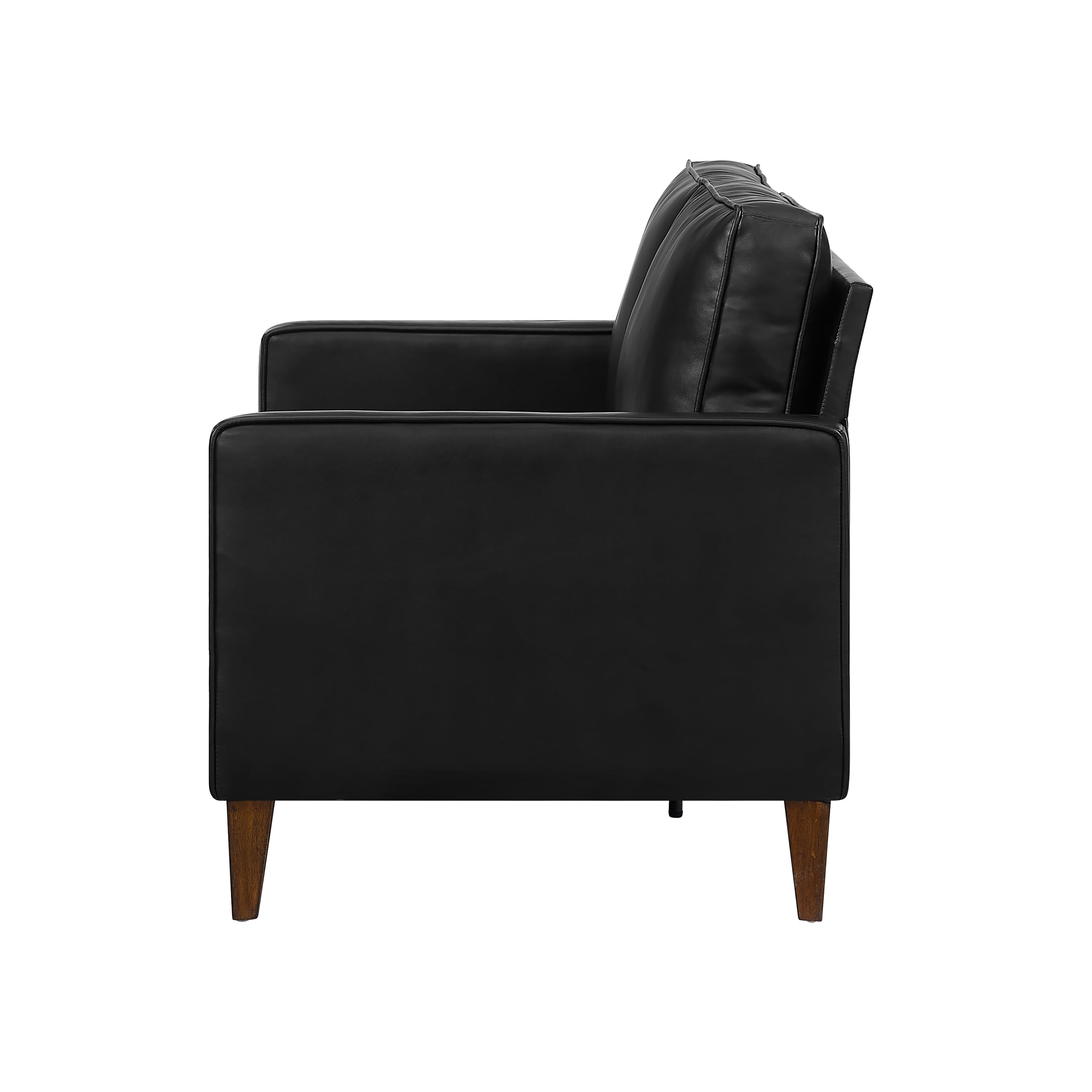 Jianna Faux Leather Loveseat, Black