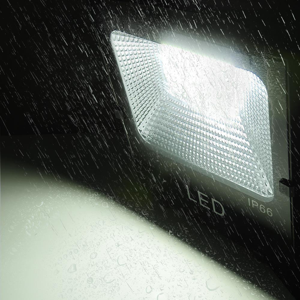 DELight 50W 2 Pack LED Flood Light 5000LM Lawn Security Spotlight Cool White 6500K IP66 150W Halogen Bulb Equivalent