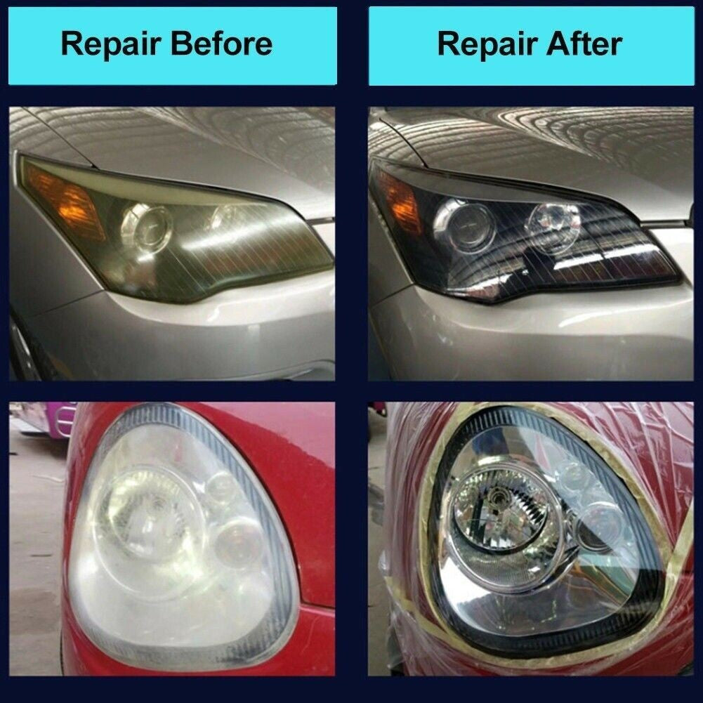 Car Headlight Lens Restoration System Repair Kit Plastic Light Polish Cleaner US