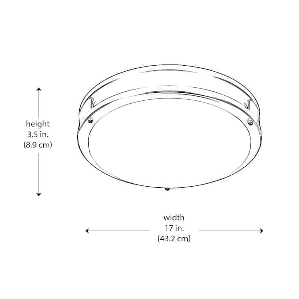 Barnes 17 in. 3-Light CFL Brushed Nickel Flush Mount Ceiling Light Fixture with White Acrylic Shade
