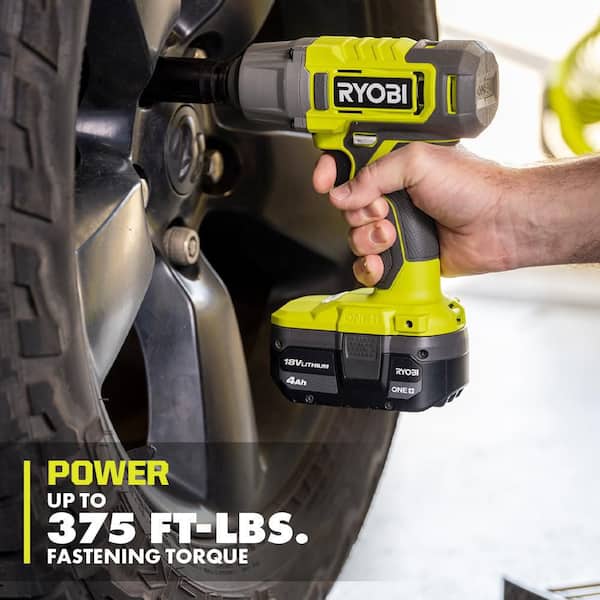 ONE+ 18V Cordless 2-Tool Combo Kit with 1/2 in. Impact Wrench, Compact Radio w/ BLUETOOTH, 4.0 Ah Battery, and Charger