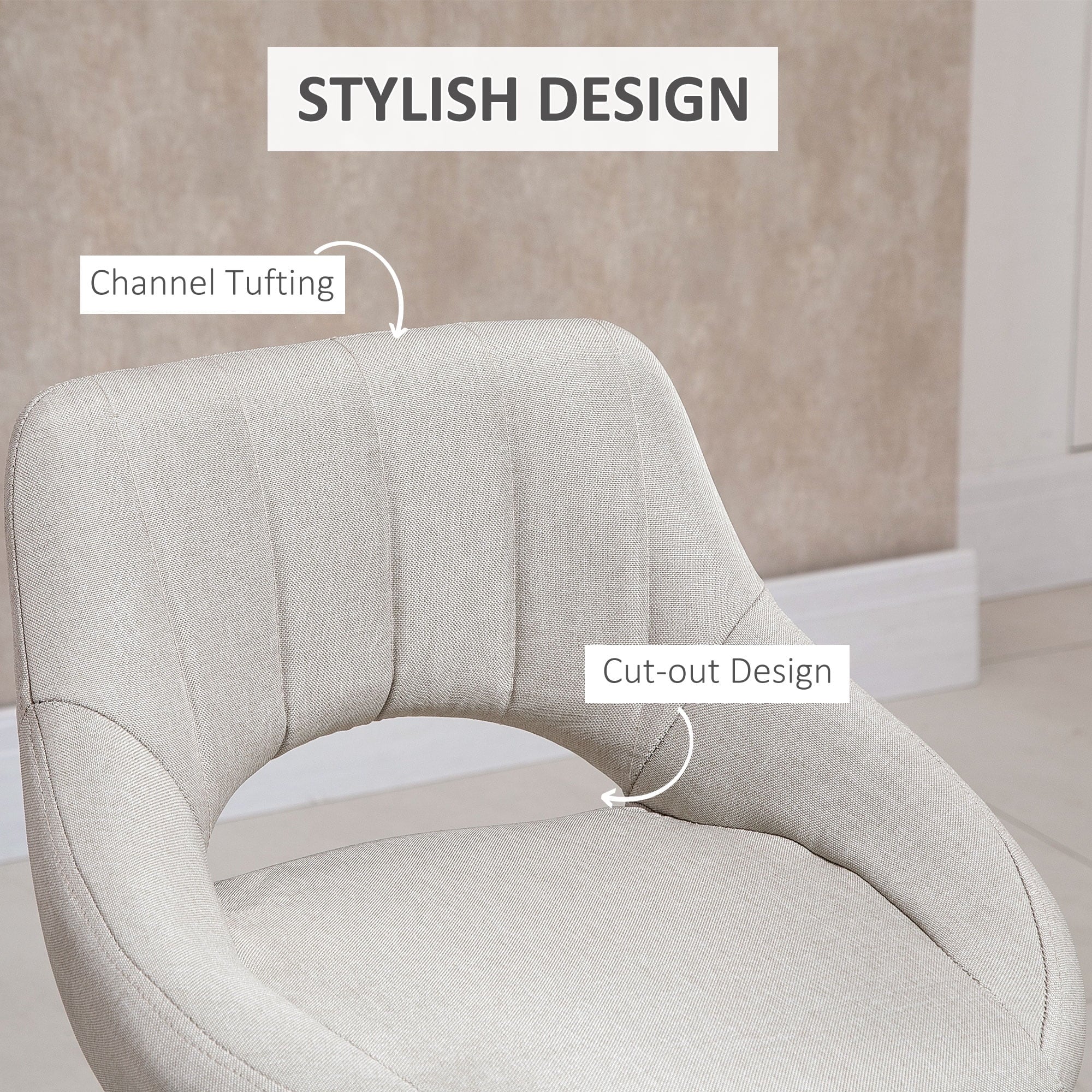 HomCom Bar Stool with Adjustable Height & 360-Degree Swivel, White, Set of 2