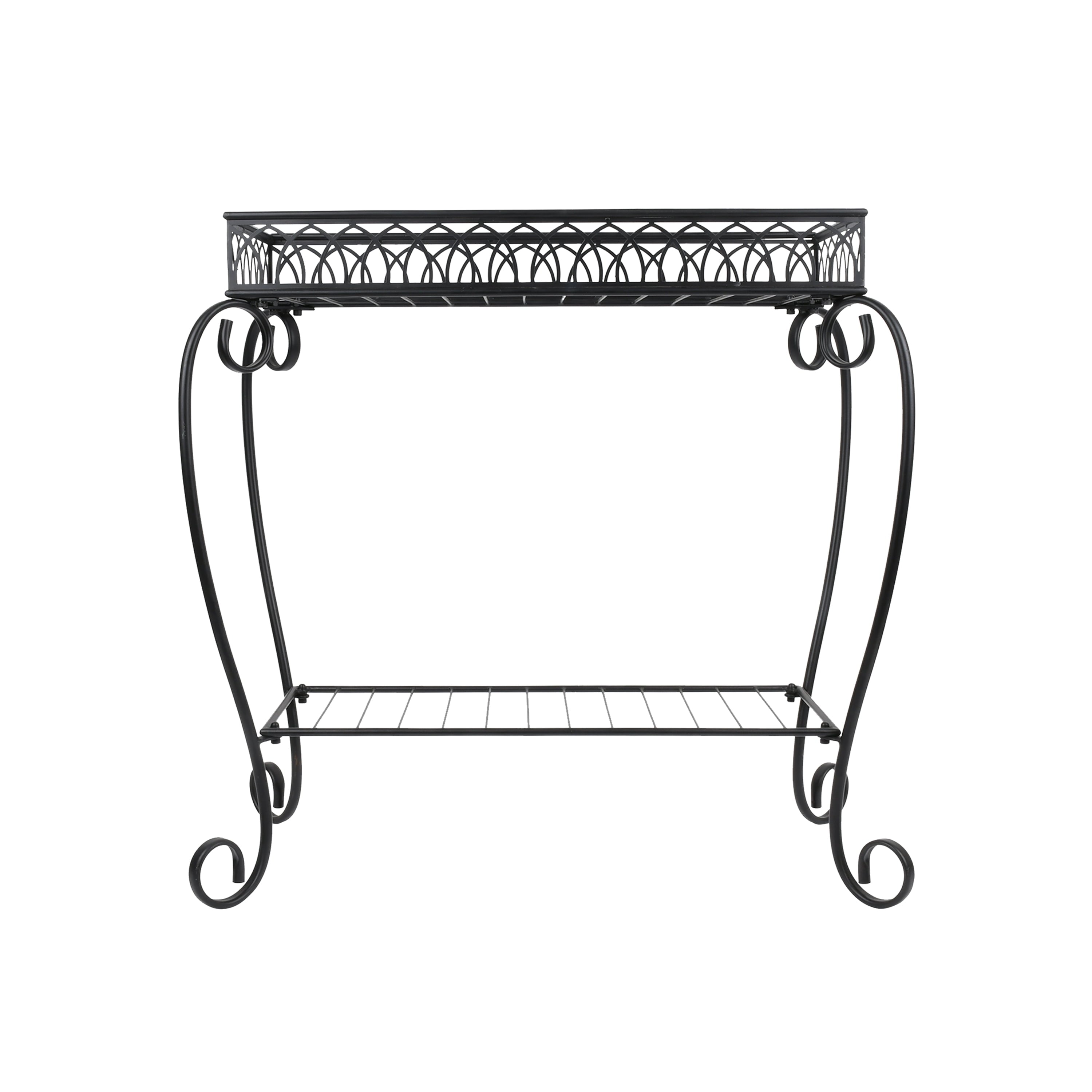 Mainstays Black Metal 2 Tier Shelves Plant Stand