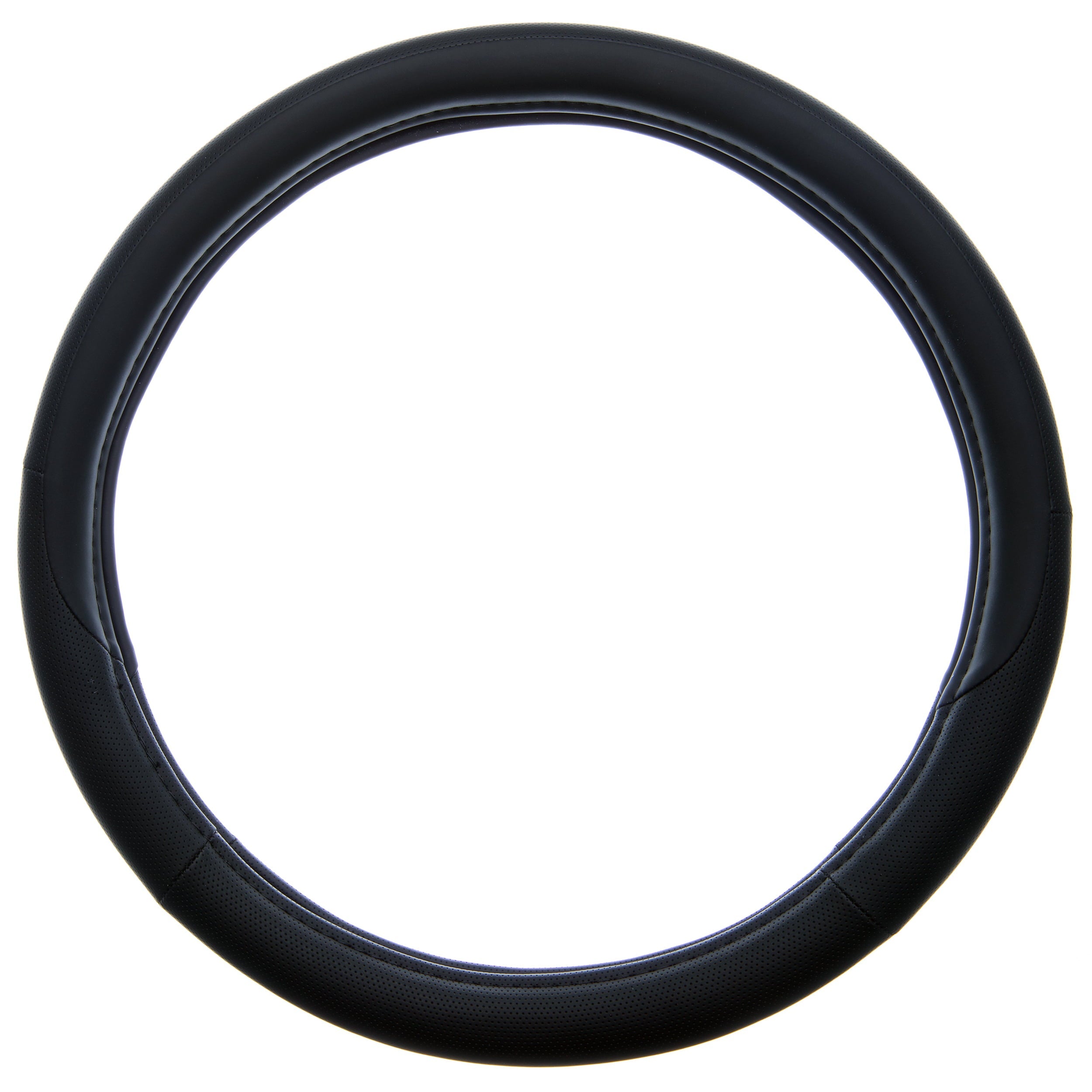 Custom Accessories Perforated Black Leatherette Steering Wheel Cover