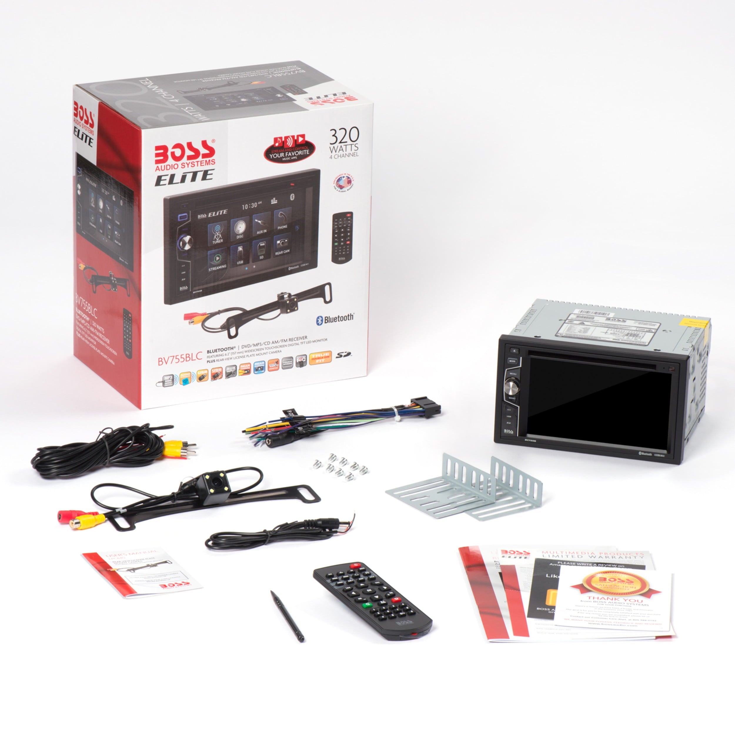 BOSS Audio Systems Elite BV755B Car DVD Player, Bluetooth, 6.2 Inch Touchscreen