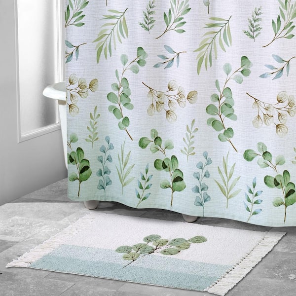 Ombre Leaves 20 in. x 30 in. Bath Rug in Multicolor