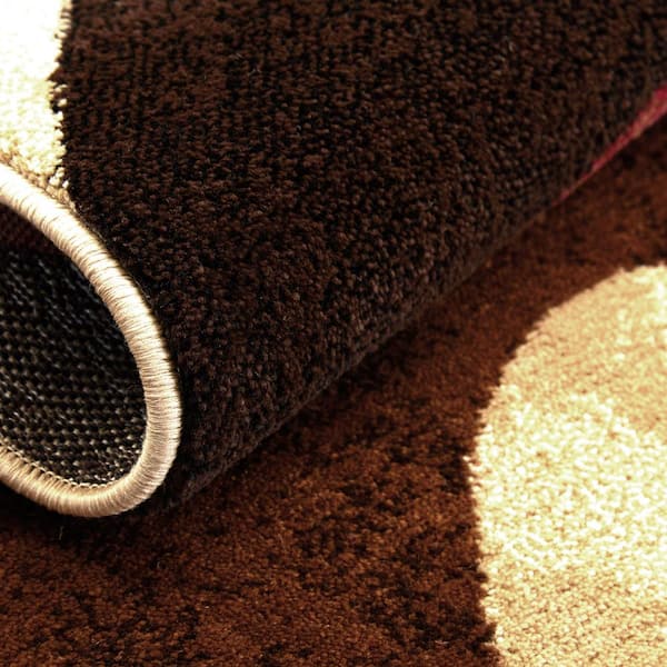 Tribeca Slade Brown/Red 8 ft. x 10 ft. Abstract Area Rug