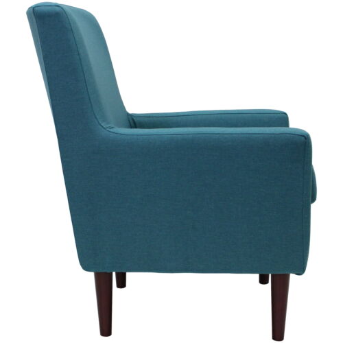 Modern Lounge Arm Chair Teal Polyester Fabric Removable Legs And Seat Cushion