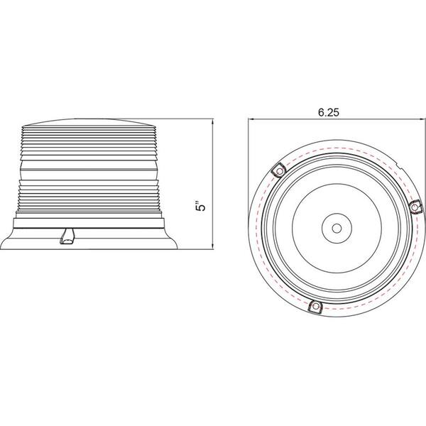 6 Amber LED Flash Strobe
