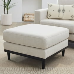 Better Homes & Gardens Springwood Square Wood Frame Ottoman, Charcoal Finish