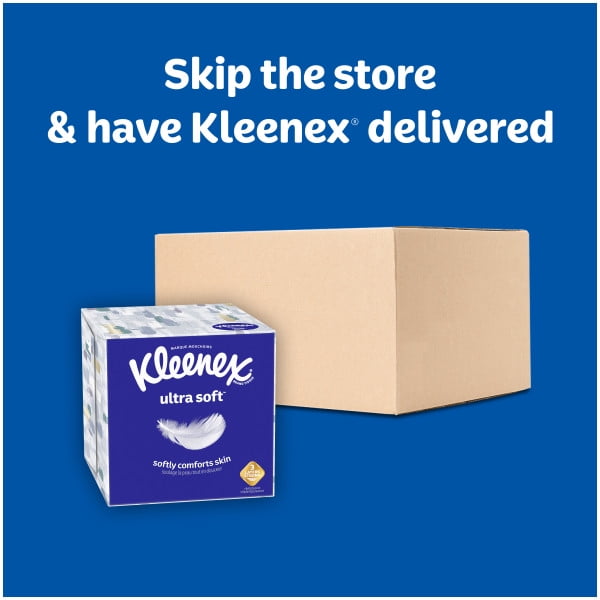 Kleenex Ultra Soft Facial Tissues, 6 Cube Boxes (390 Total Tissues)