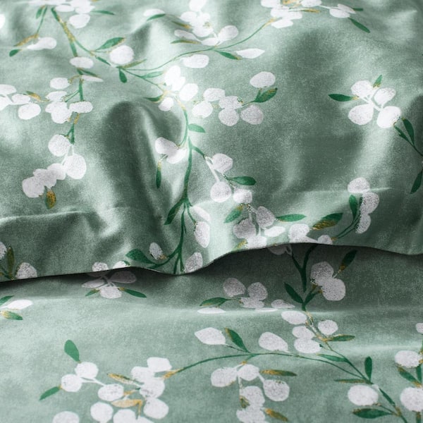 Company Cotton Bamboo Maria Floral Green Multi King Sateen Comforter