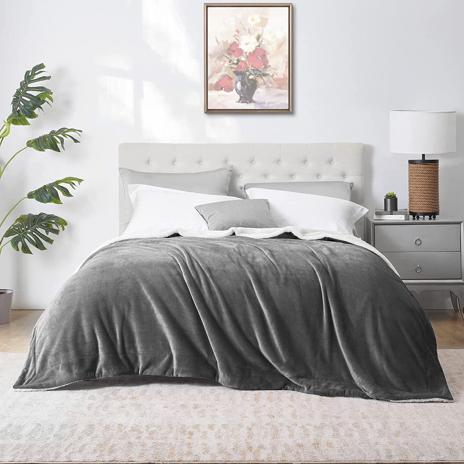 Walensee Sherpa Fleece Bed Blanket, Fluffy, Soft, Plush, Throw 50