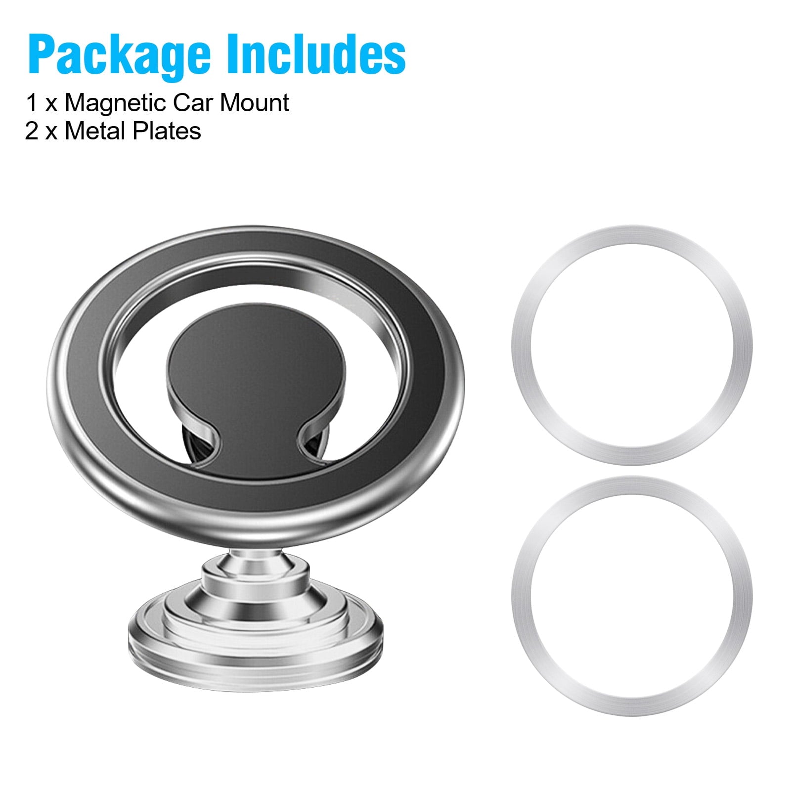 Magnetic Phone Car Mount, TSV 360 Rotation Dashboard Phone Holder for Car with Strong Adhesive Stick, Magnet Car Phone Holder Mount Fit for iPhone 14 13 12 11 Pro SE XR XS, Samsung LG Phones