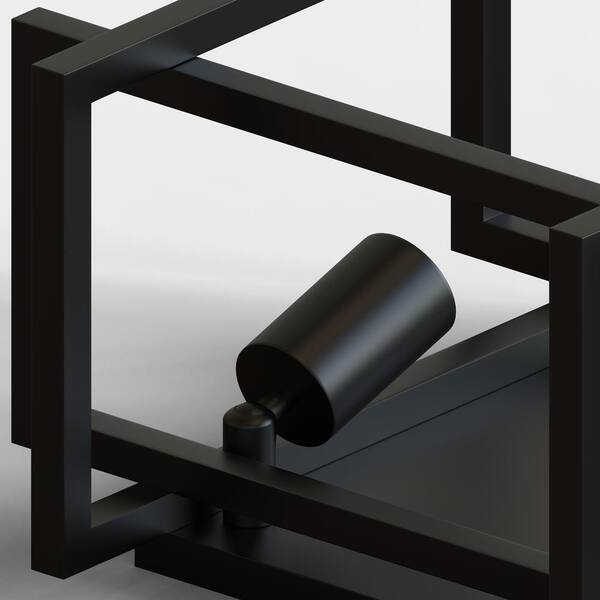 11.5 in. 2-Light Matte Black Square Frame Flush Mount Ceiling Light Fixture, Hallway Light Fixtures Ceiling