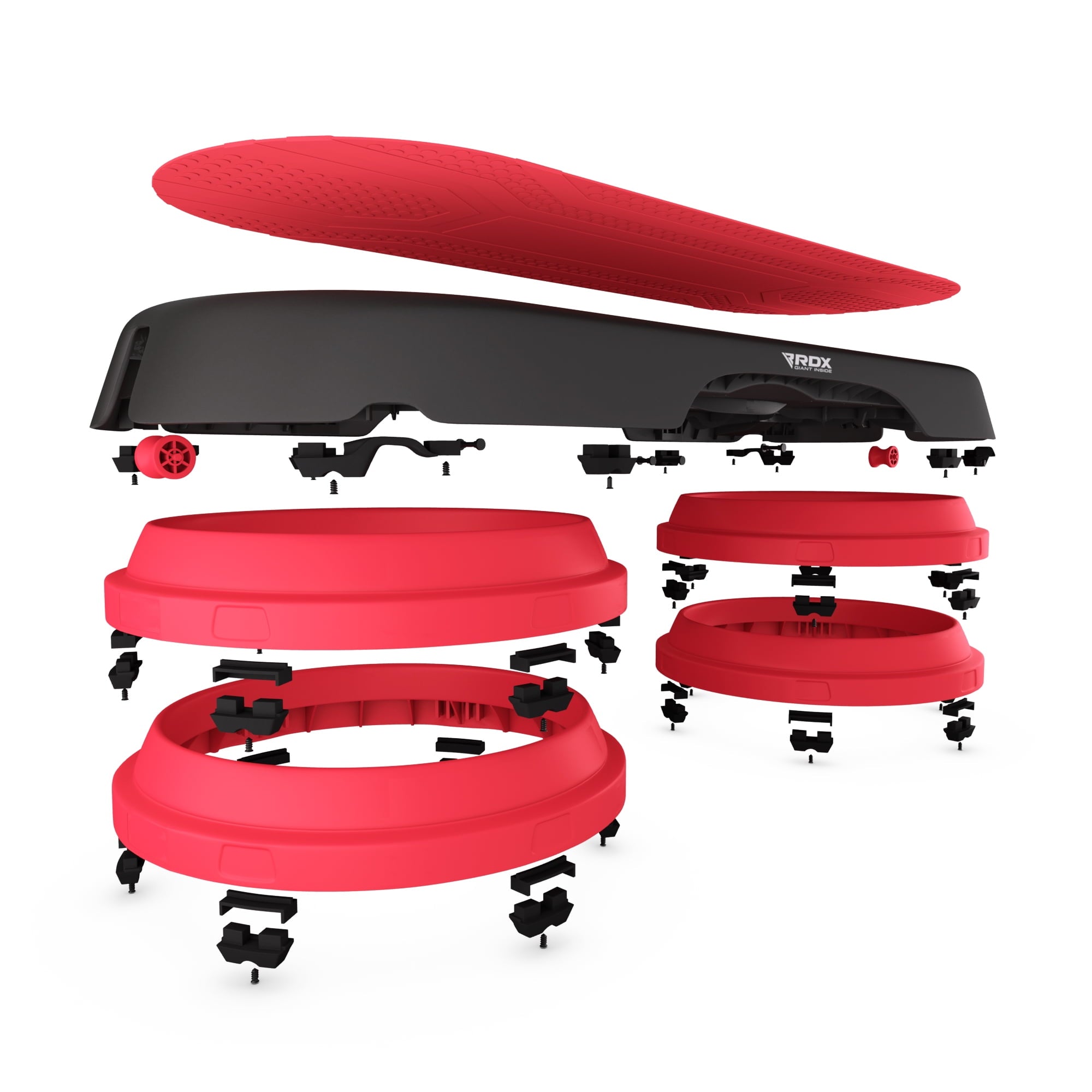 RDX Aerobic Stepper with Adjustable Height Exercise, 15cm 20cm 25cm Round Pedal Stepper Riser Platform, Rhythmic Anti-Slip Board Yoga Sport Home Gym Fitness Cardio Workout Routine Training, 90cmx32cm