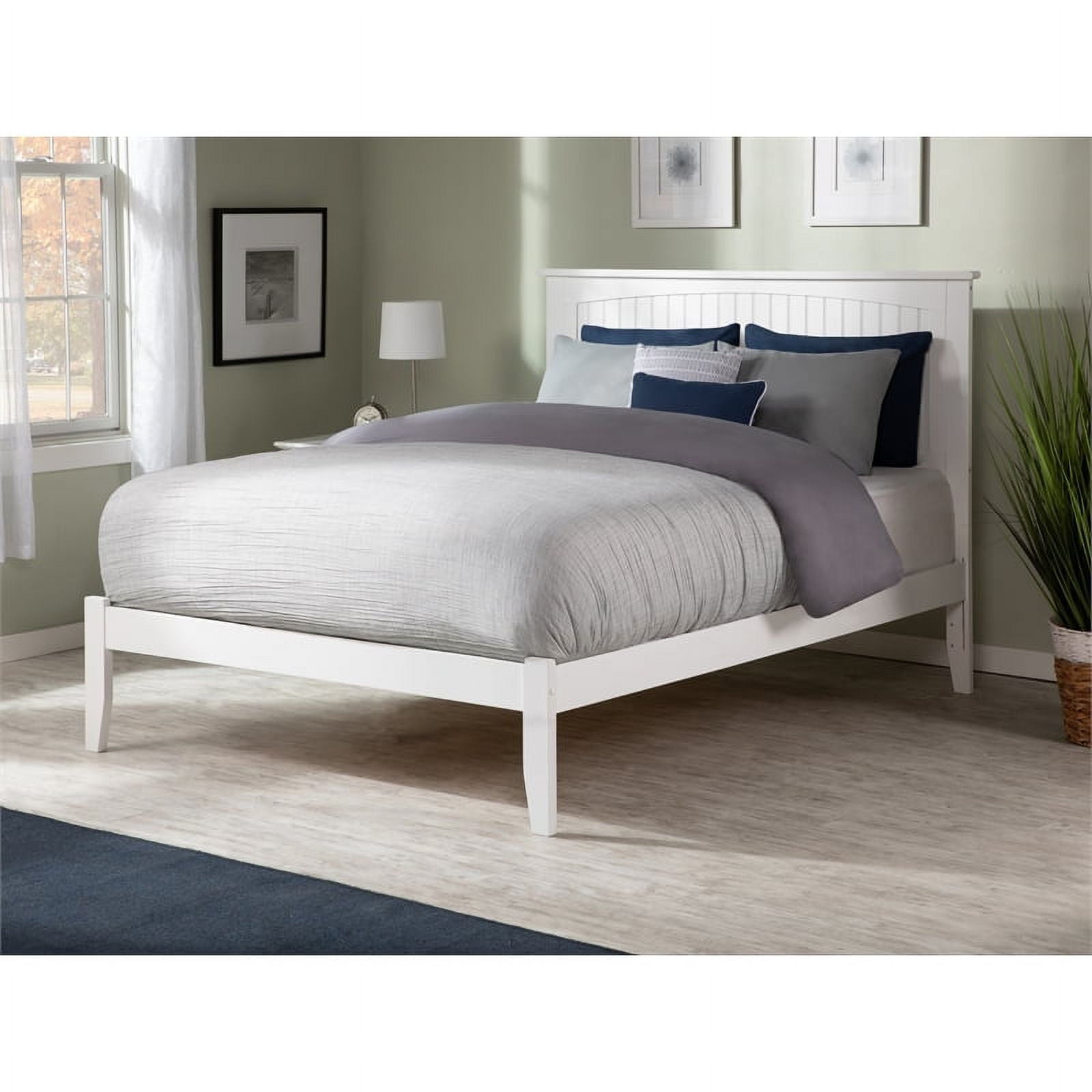 Leo & Lacey Farmhouse Solid Wood Full Panel Platform Bed in White