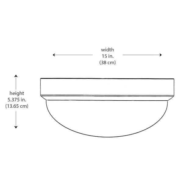 Bliss 15 in. 3-Light Brushed Nickel Flush Mount Ceiling Light Fixture with Frosted Glass Shade