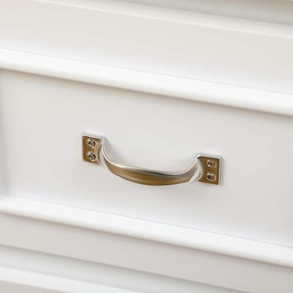 19.75 in. Rectangular White 2 Drawer Computer Desk with Drawers and Shelves