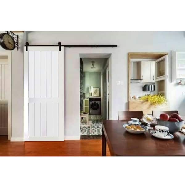 36 in. x 83.5 in. 2-Panel White Solid Core Pine Interior Barn Door Slab