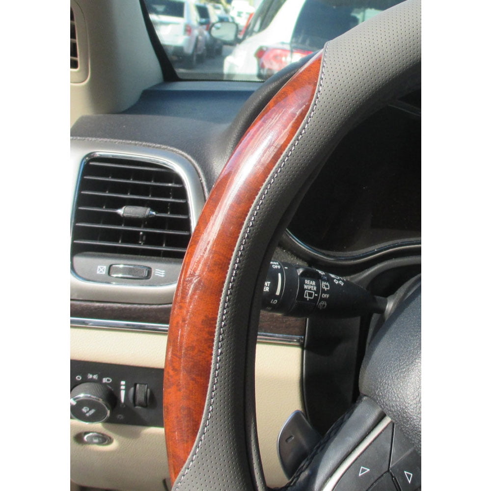 1 Pc Car Truck Steering Wheel Cover Auto Cool Universal Fits Most Gray Wood 15
