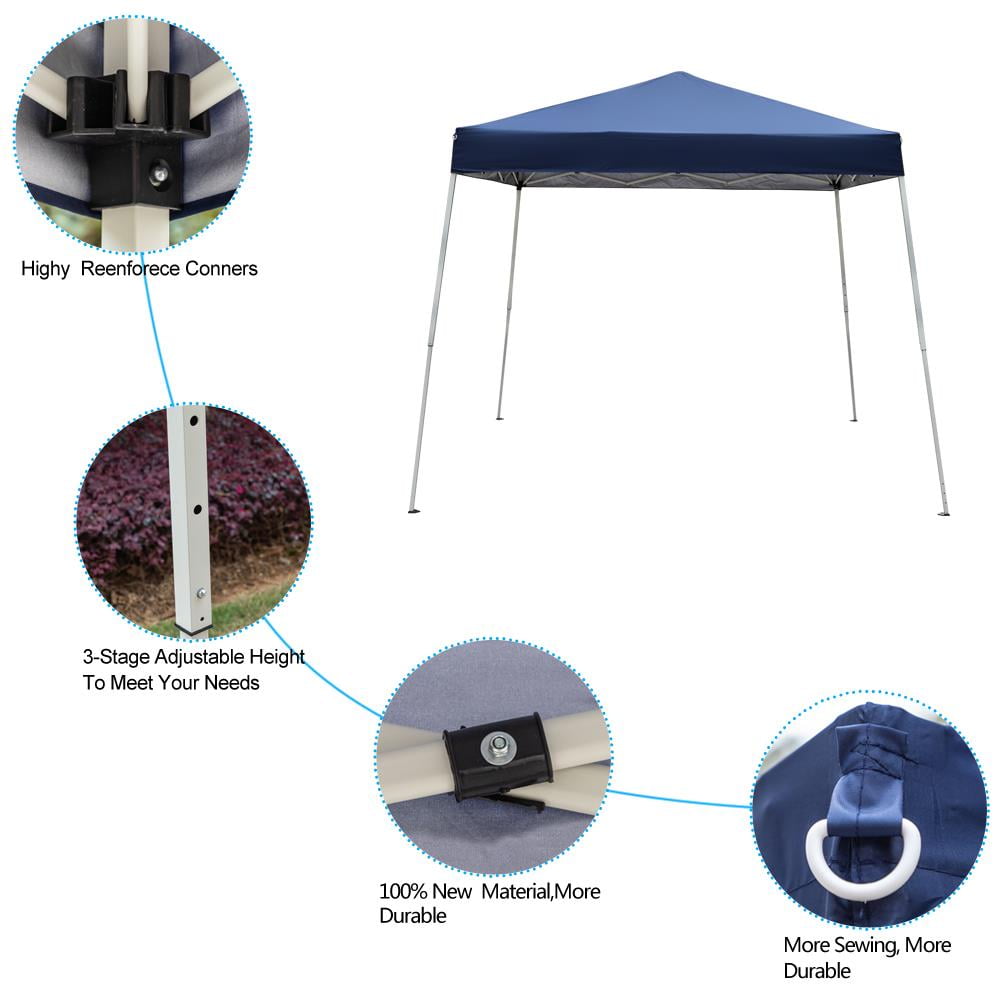 Zimtown 10' x 10' Leg Tube Pop up Canopy Tent Instant Practical Waterproof Folding Tent with Carry Bag