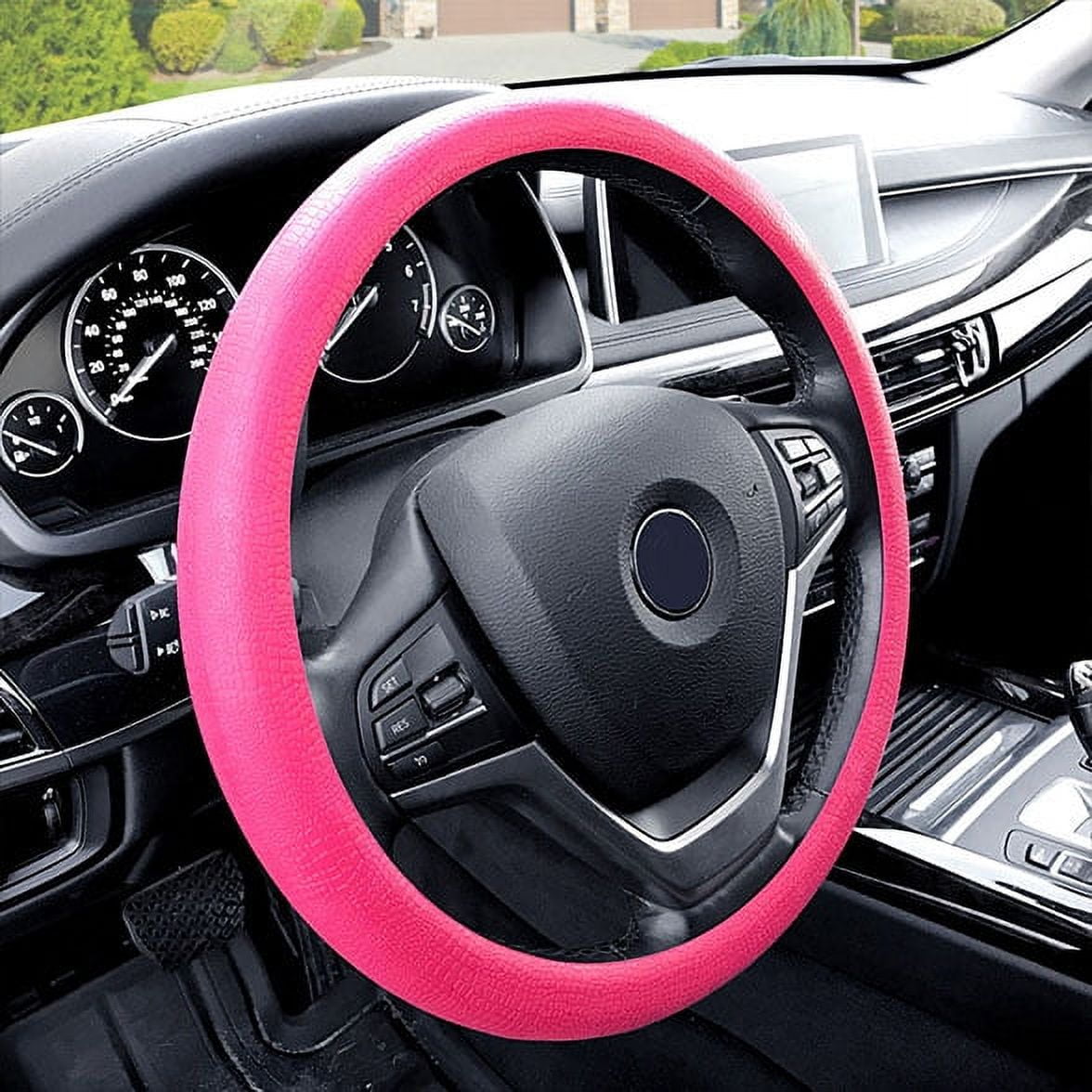 FH Group AFFH3001BABYPINK-FH3011 Silicone Dash Mat, Steering Wheel Cover with Air Freshener