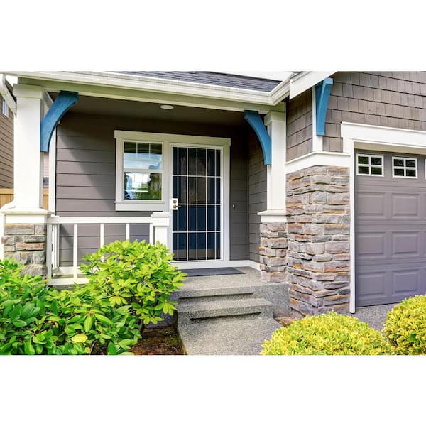 32 in. x 80 in. Vista Rust Shield White Surface Mount Universal Outswing Steel Security Door with Expanded Metal Screen