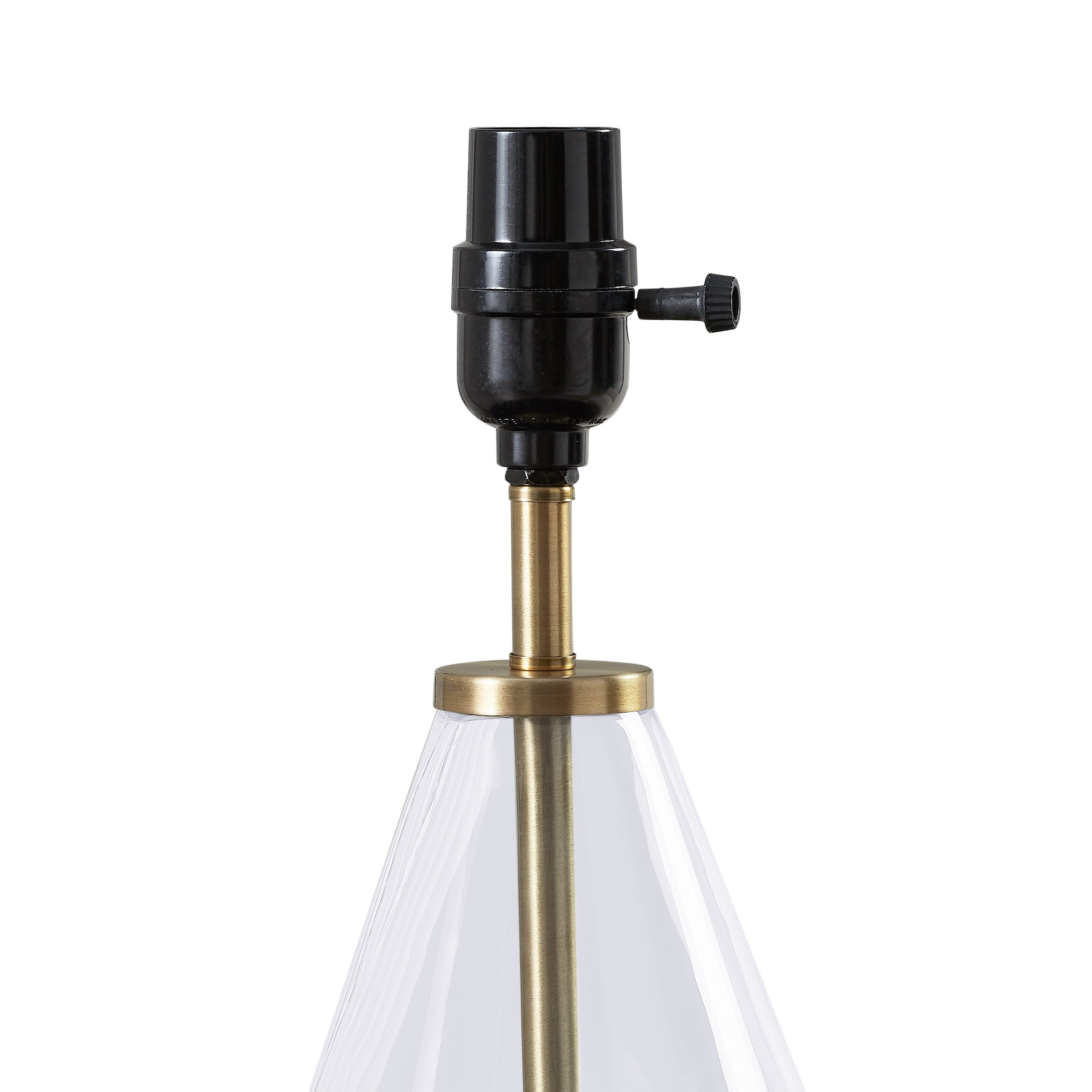 Better Homes & Gardens Glass with Brass Base Table Lamp, 18