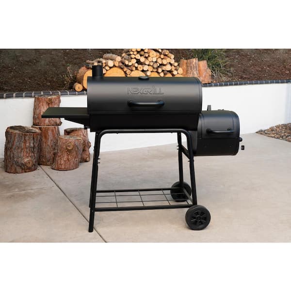29 in. Barrel Charcoal Grill/Smoker in Black