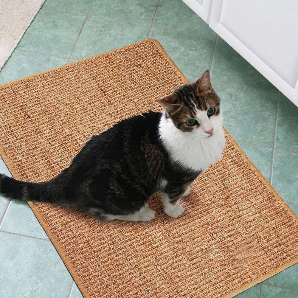 HOTBEST Cat Scratching Mat, Natural Sisal Mat,Anti Slip Cat Scratcher Pad for Protect Carpets and Sofas Durable and Safe Will Not Harm Cat Paws(30 * 40cm)