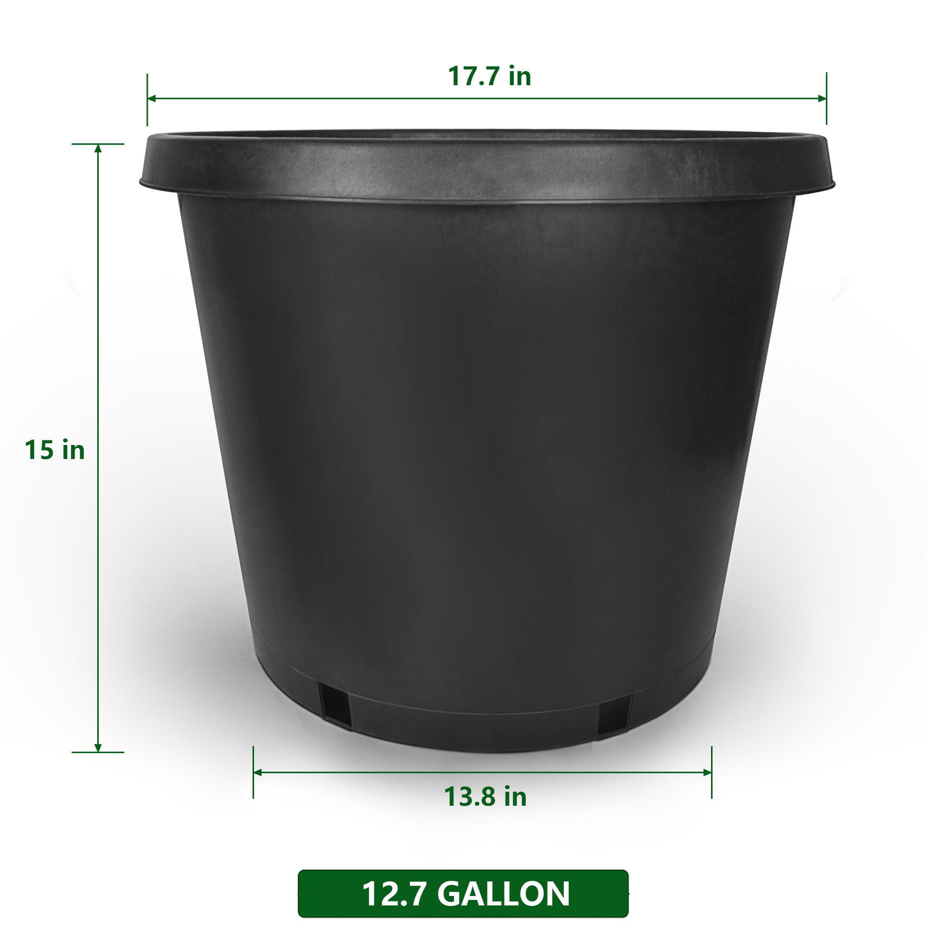 hostic 10-Pcs Black 15 Gallon Circular Seedling Pots Plastic Plant Pots Seedling Cups Nursery Pots Plant Containers