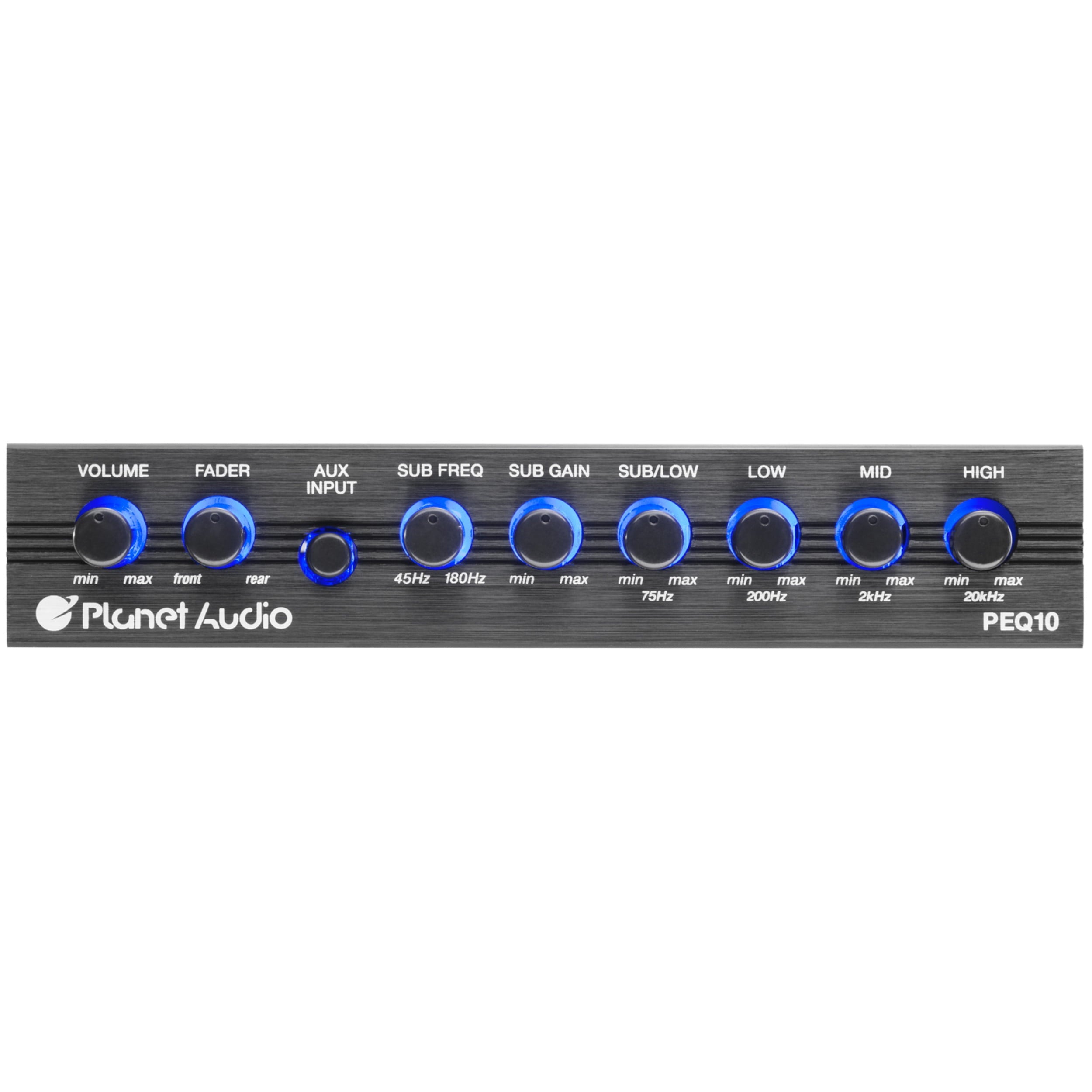 Planet Audio PEQ10 4 Band Pre-Amp Car Equalizer - Half Din, Subwoofer Output