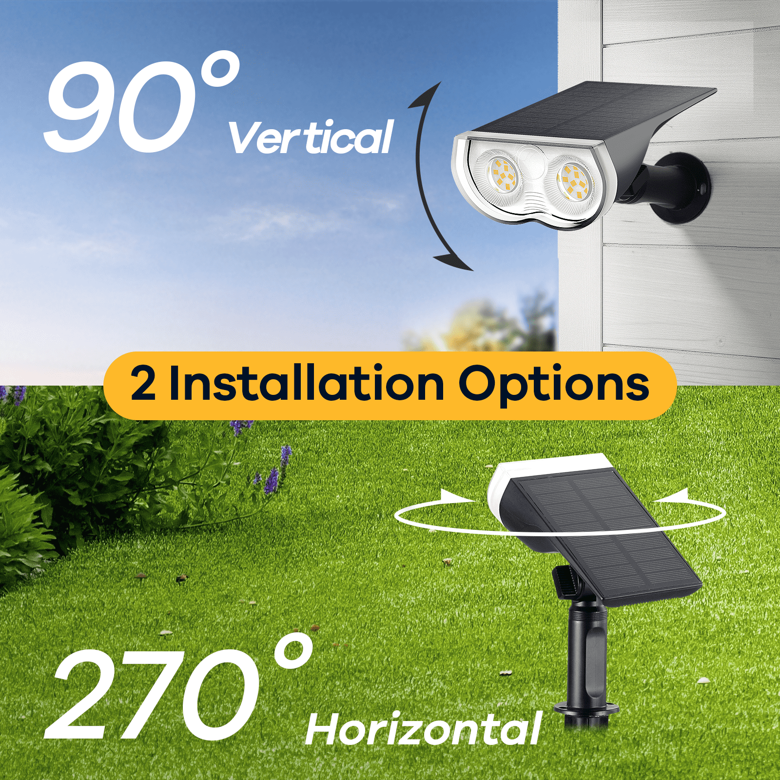 Linkind Solar Lights Outdoor, Solar Spot Lights Outdoor 800LM 3000K Warm White, LED Solar Landscape Spotlights for Garden Yard Patio Driveway Porch, 4-Pack