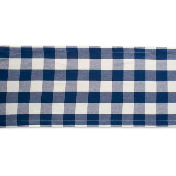 Navy Buffalo Check Cotton Table Runner