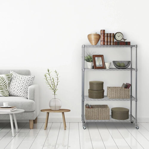 Seville Classics 4-Tier Steel Wire Shelving, 36" W x 14" D x 56.5"H