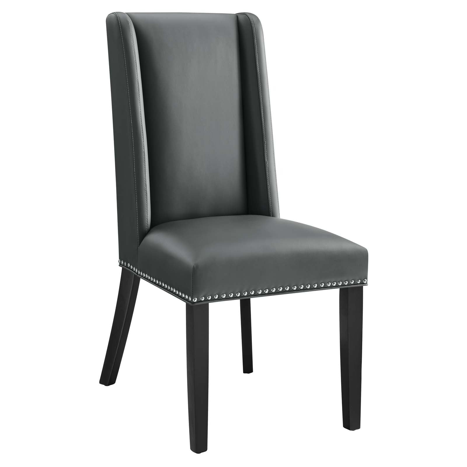 Modway Baron Vegan Leather Dining Chair in Gray