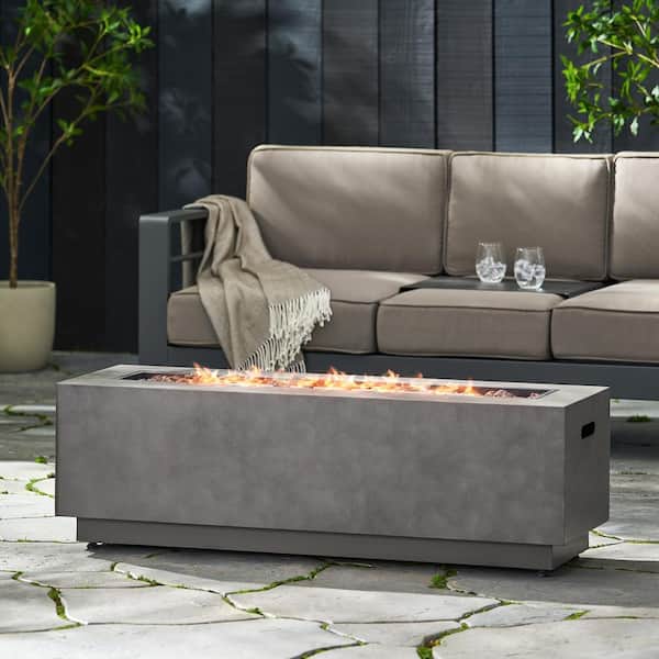 Reign Concrete Rectangular Metal Fire Pit (No Tank Holder)