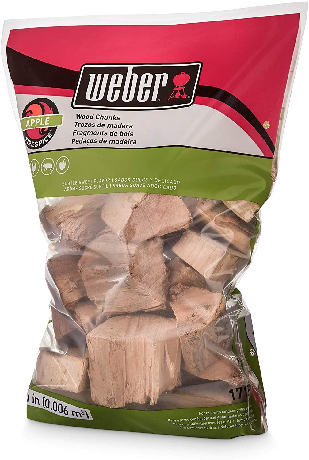 Weber 17139 Apple Wood Chunks, 350 cu. in. 0.006 Cubic Meter