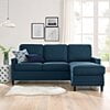 Modway Ashton Upholstered Fabric Sectional Sofa in Charcoal