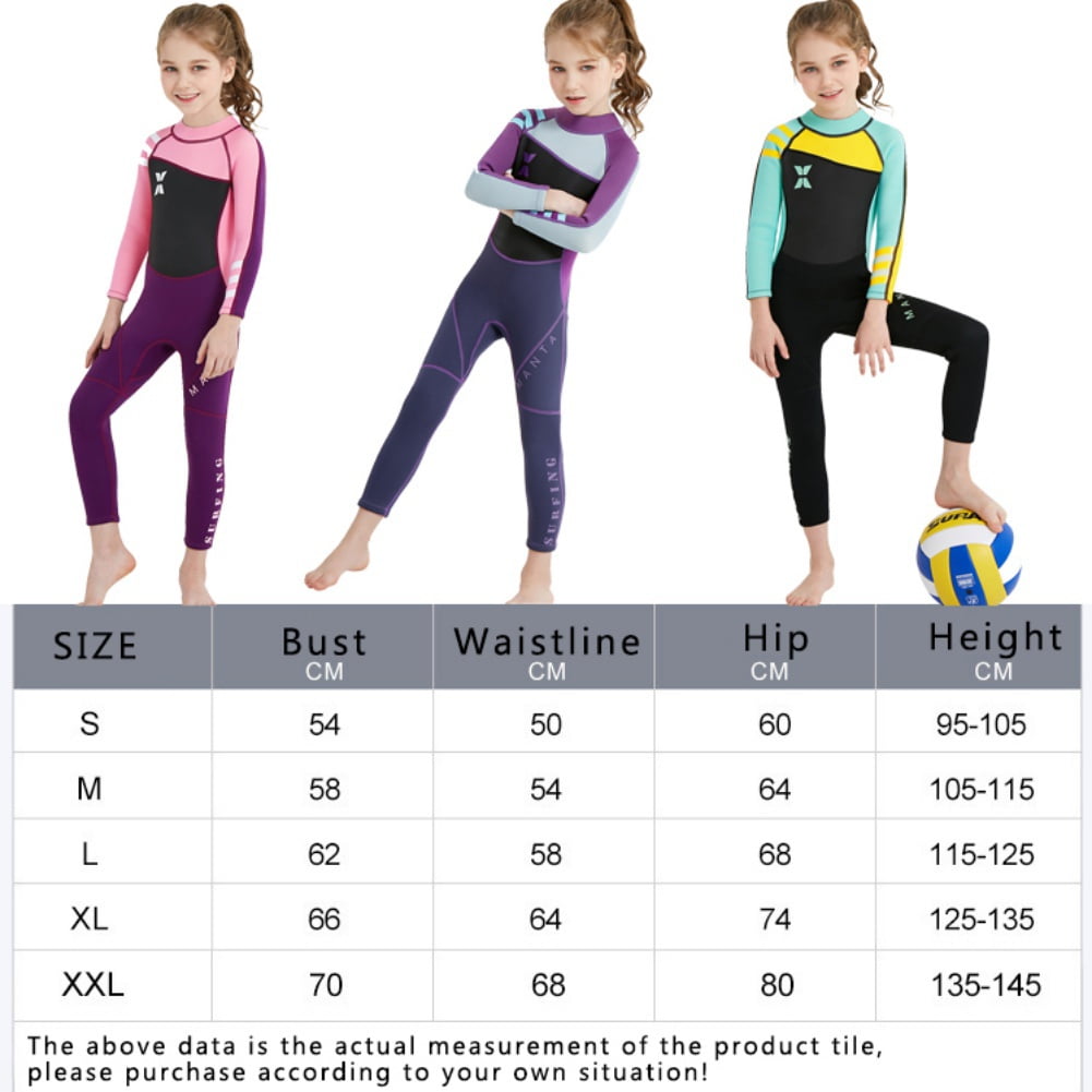 Kids Girl Boy UV Protection Swimsuits,2.5mm Neoprene Wetsuit Diving Suits,2-8Y