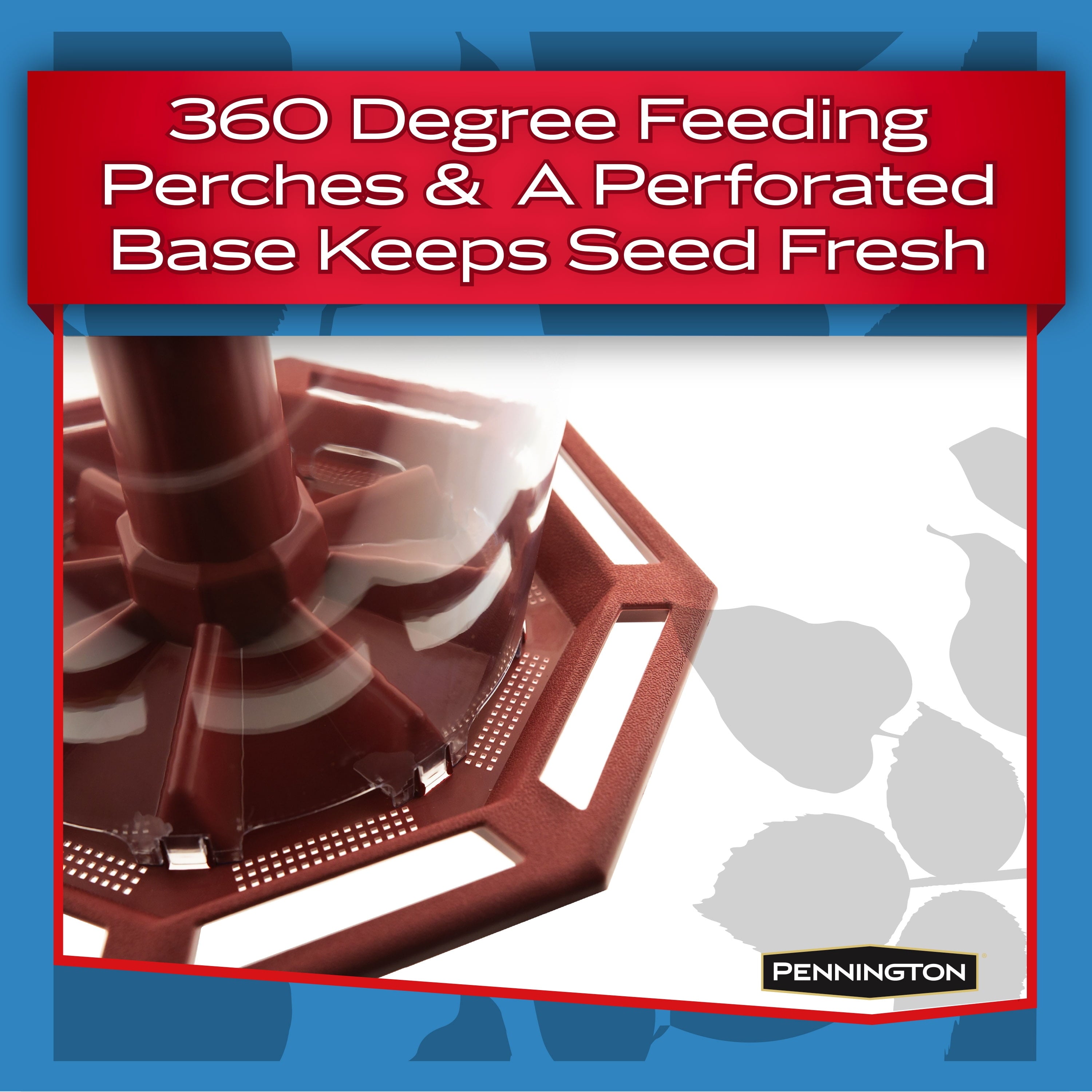 Pennington Red Resin Grand Ecozebo Wild Bird Feeder, 10 lb. Capacity, 1 Pack