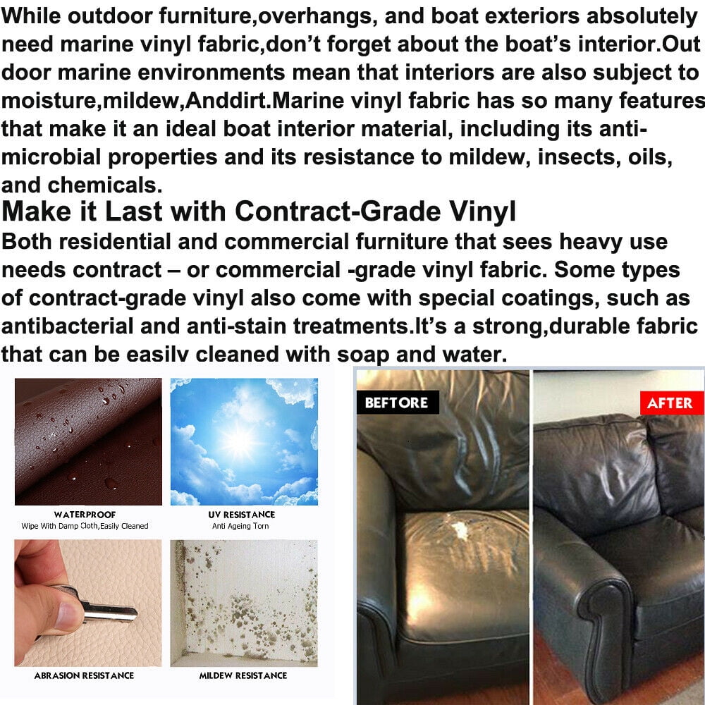 Car &Marine Vinyl Faux Leather Upholstery Black/Gray Repair in/Patch Up Seat Shole Shedding 54