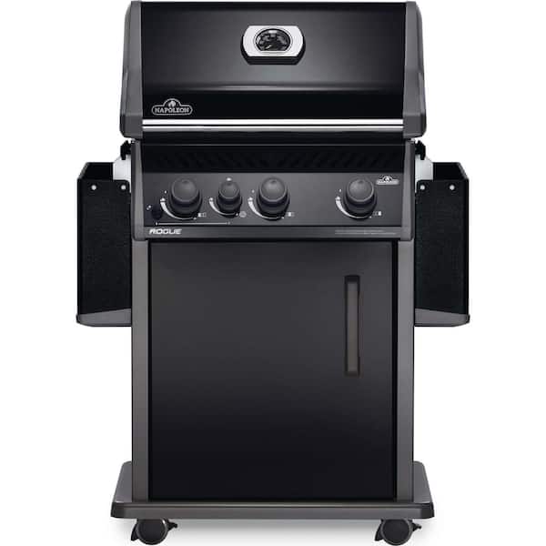 Rogue 3-Burner Propane Gas Grill with Infrared Side Burner in Black